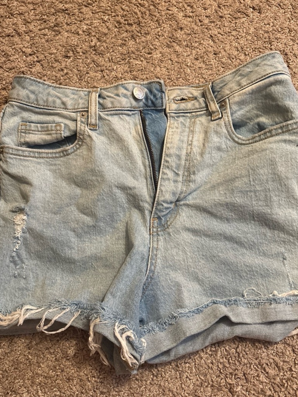 wild fable Light Wash Distressed High-Rise Jean Shorts
